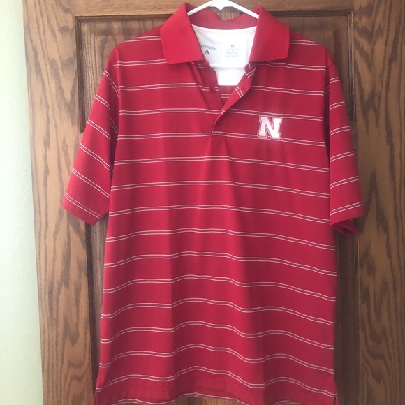 Men’s Antigua Nebraska Cornhuskers Striped Polo - Picture 2 of 10